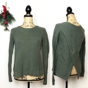 Madewell Olive Green Crossback Pullover sweater